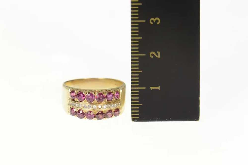 14K Ornate Ruby Diamond Filigree Band Ring Size 6… - image 4