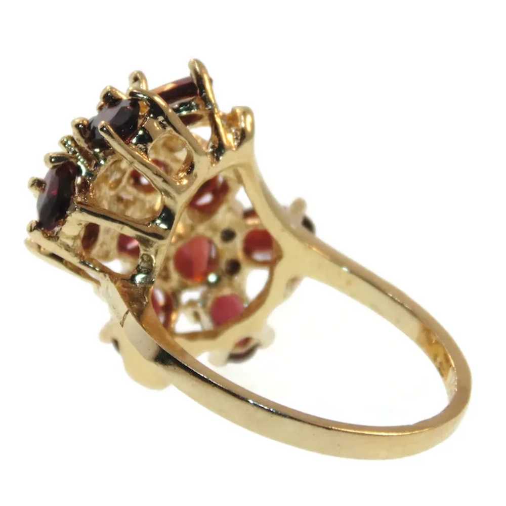 Estate Natural Garnet Statement Ring in 14k Yello… - image 3