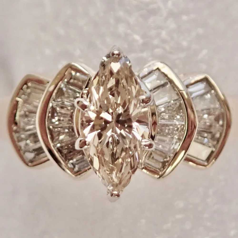 Diamond Marquise, .71ct., Fancy Champaign Color, … - image 2