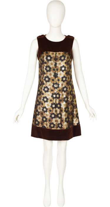 Bernard Perris 1960s Space Age Floral Sequin Velve