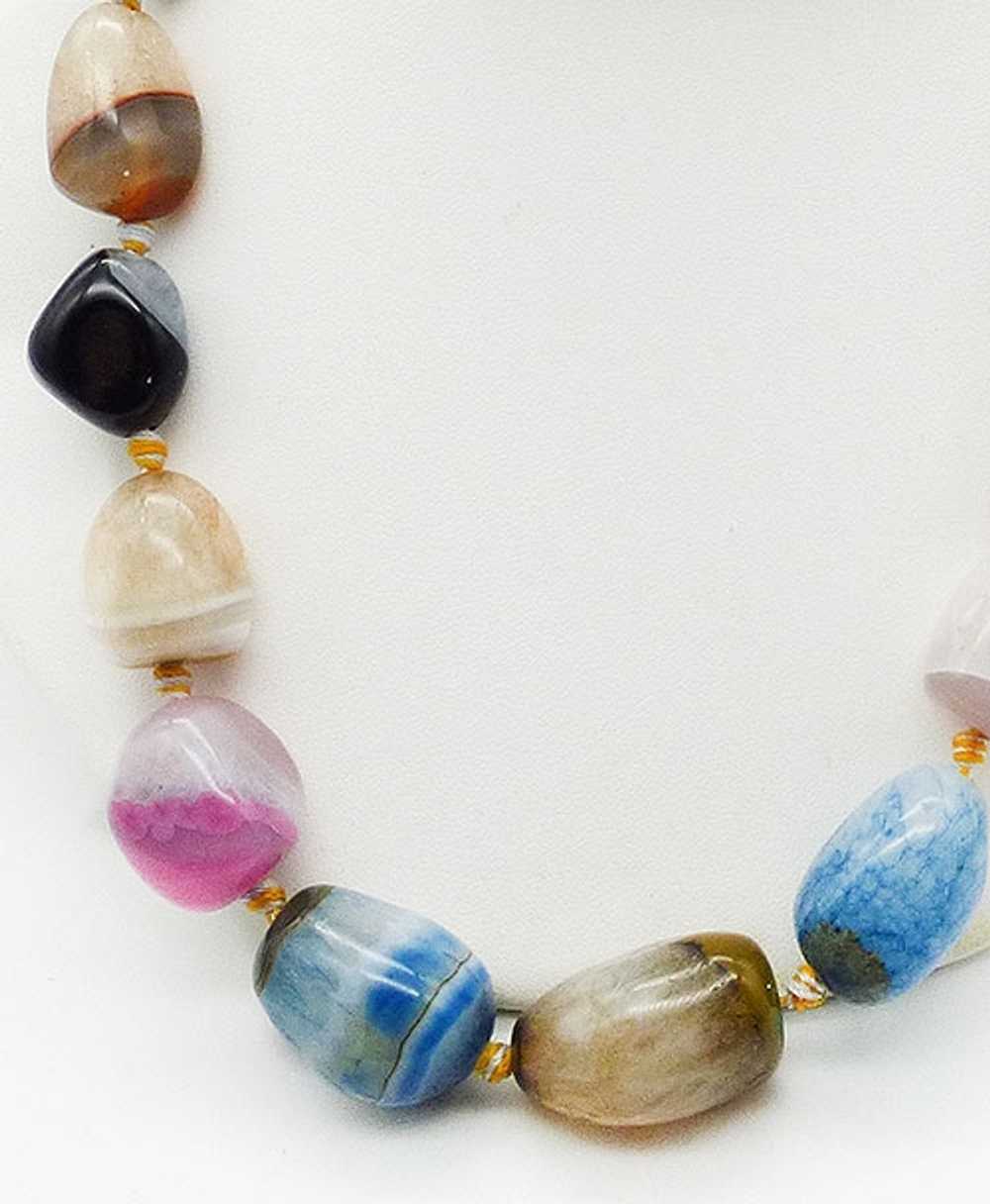 Chunky Colorful Agate Bead Necklace - image 2