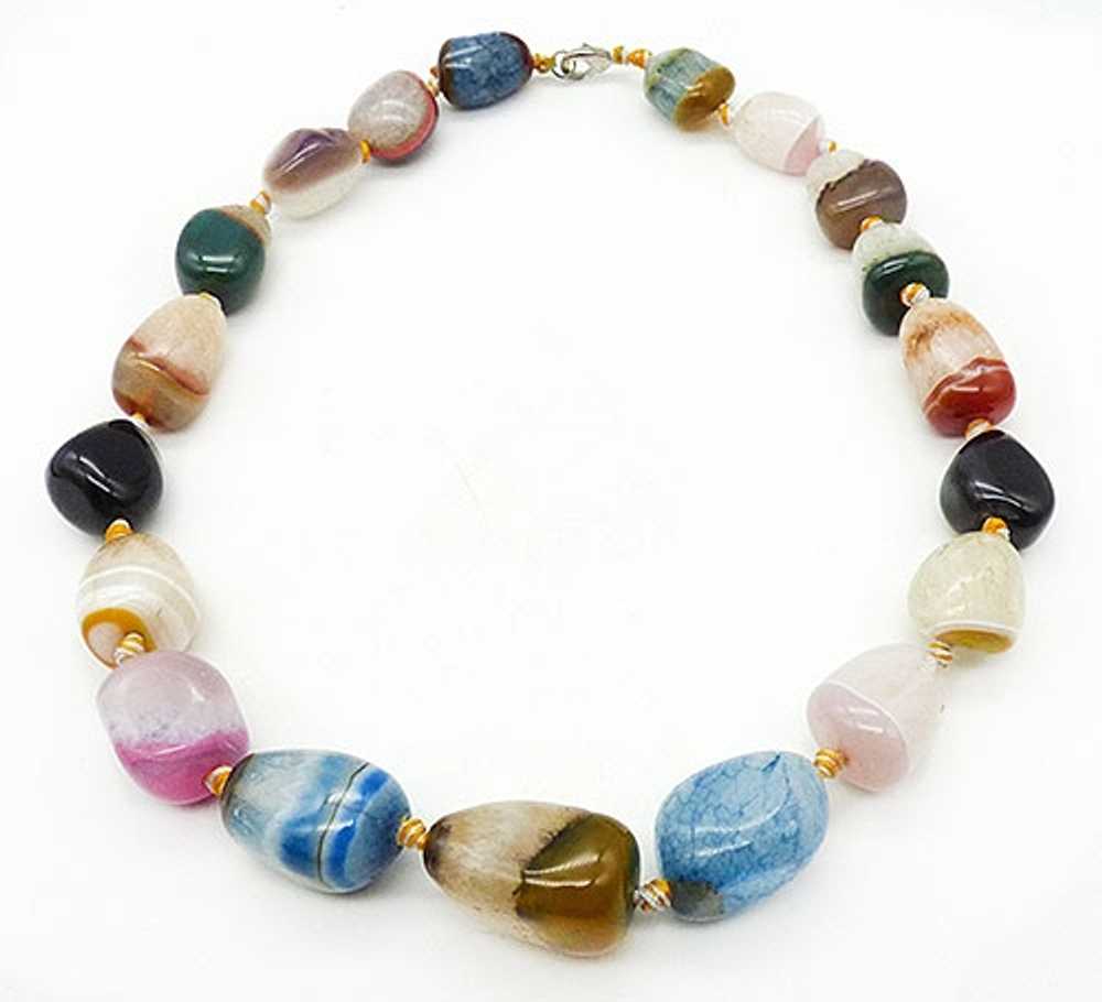 Chunky Colorful Agate Bead Necklace - image 3