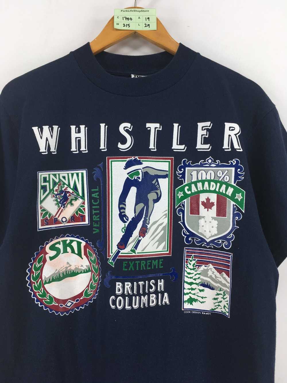 Tultex × Vintage Vintage Whistler Canada Blue Tsh… - image 2