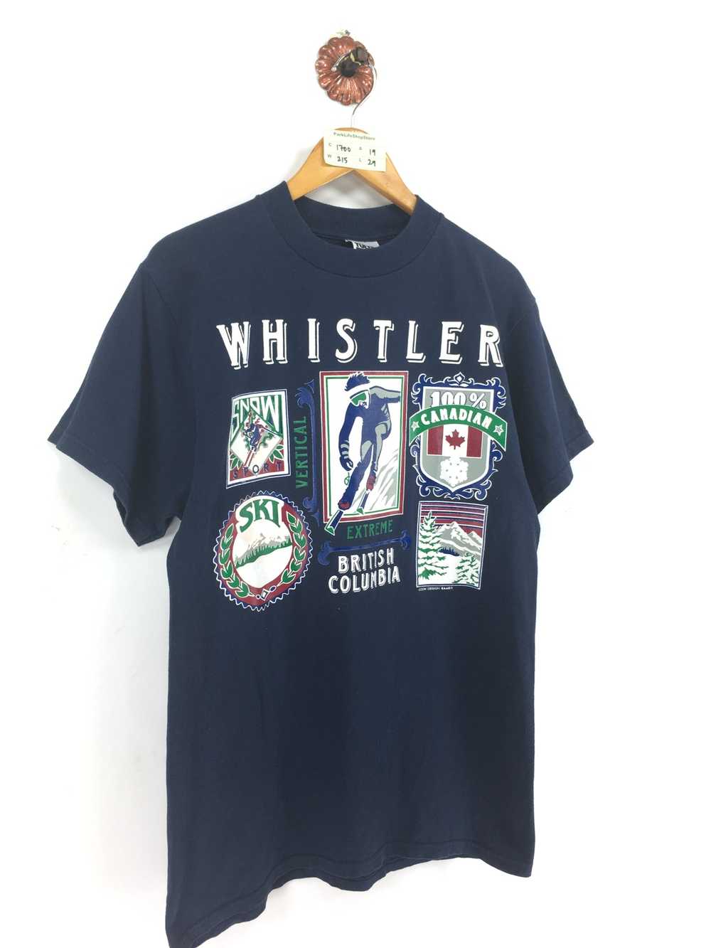 Tultex × Vintage Vintage Whistler Canada Blue Tsh… - image 3