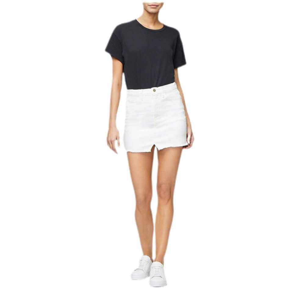 Frame Frame White Denim Le Mini Split Hem Skirt |… - image 1