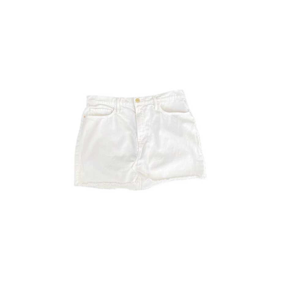 Frame Frame White Denim Le Mini Split Hem Skirt |… - image 3