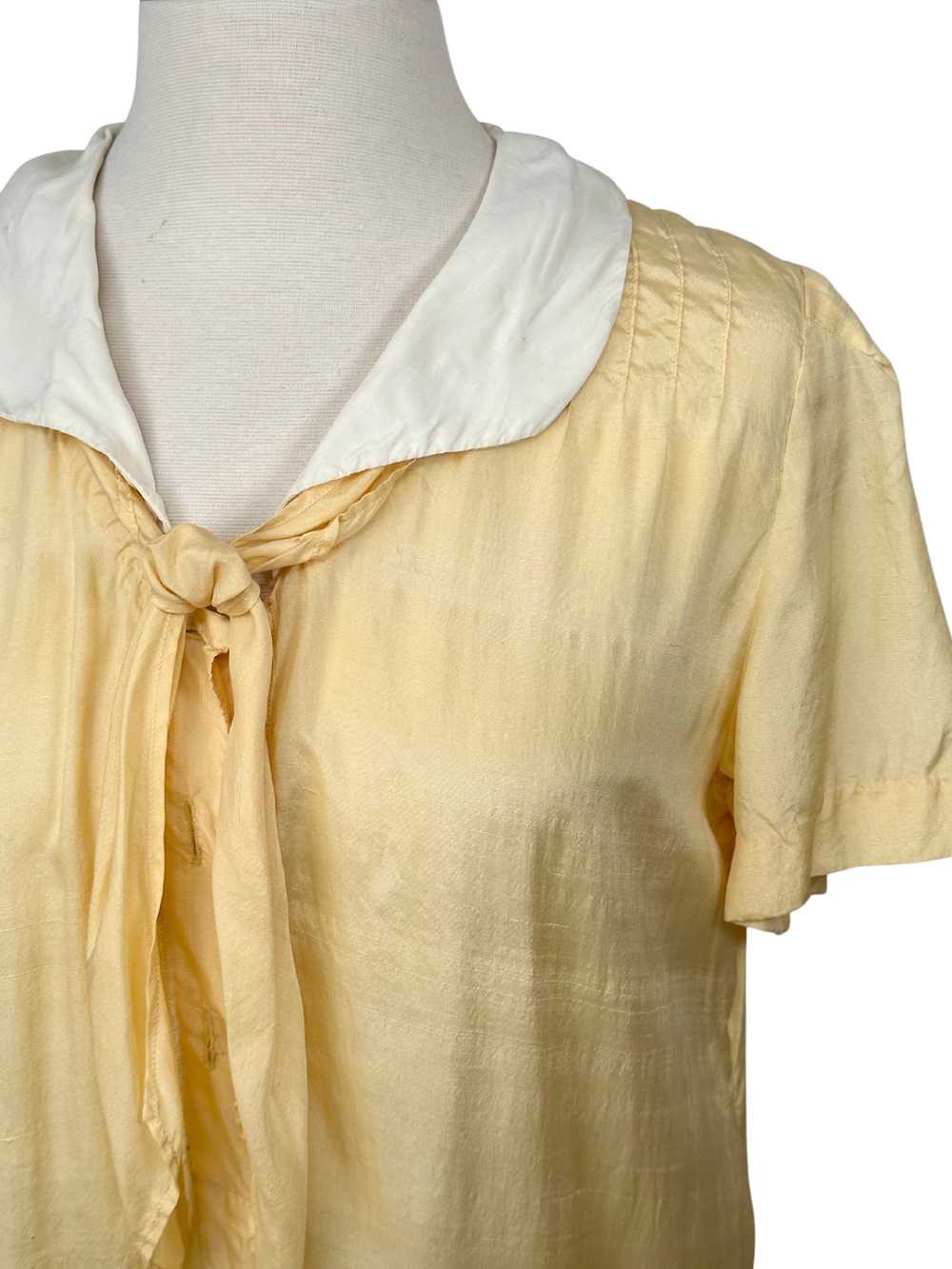 Vintage 1920s Yellow Cotton Flapper Dress - M - image 2