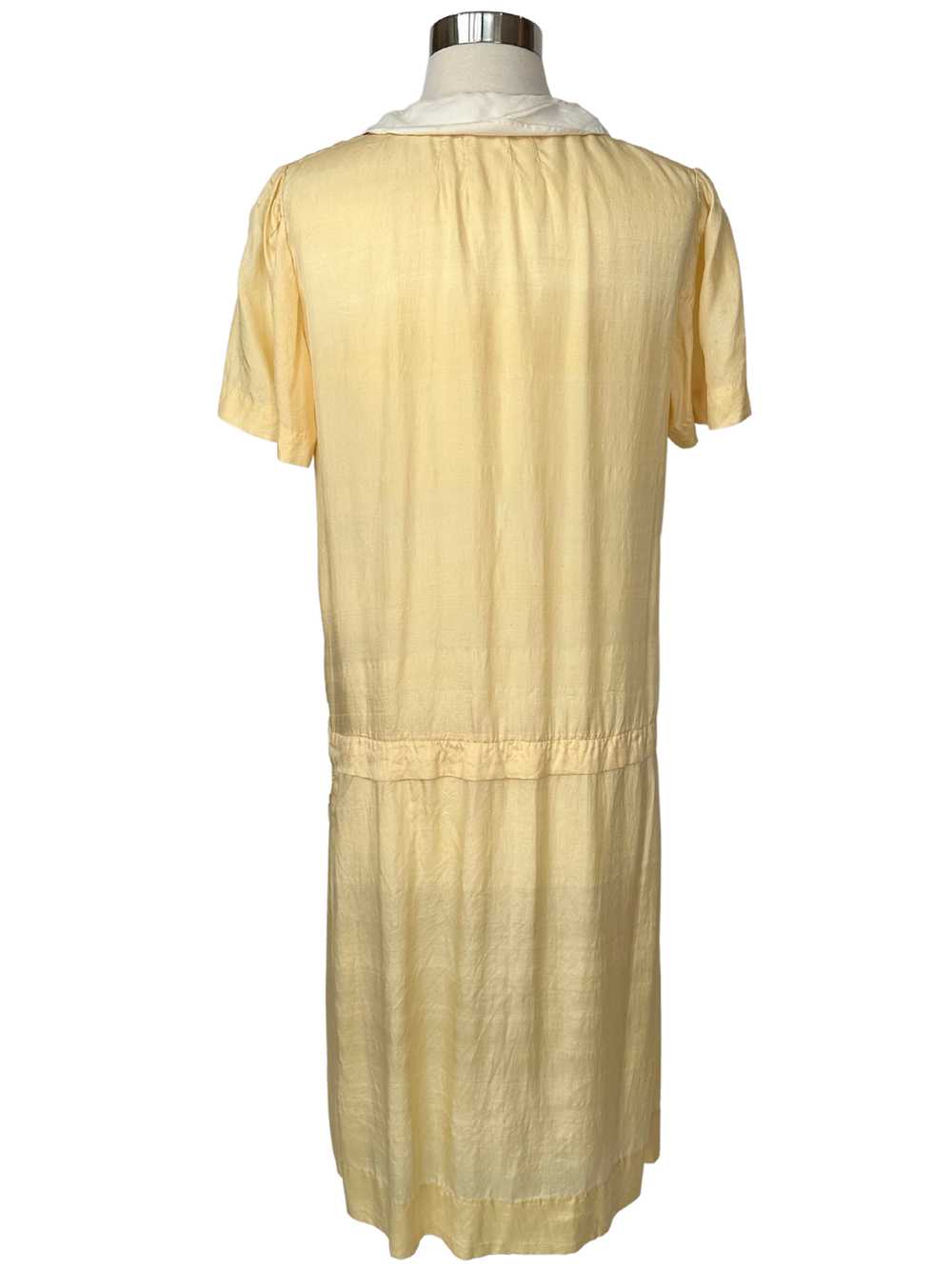 Vintage 1920s Yellow Cotton Flapper Dress - M - image 3