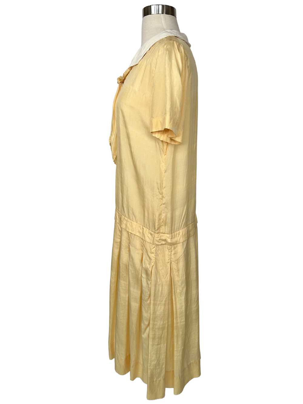 Vintage 1920s Yellow Cotton Flapper Dress - M - image 4