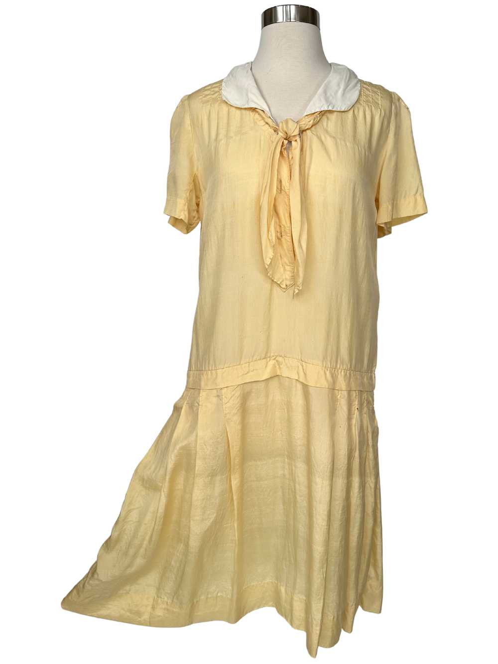 Vintage 1920s Yellow Cotton Flapper Dress - M - image 5