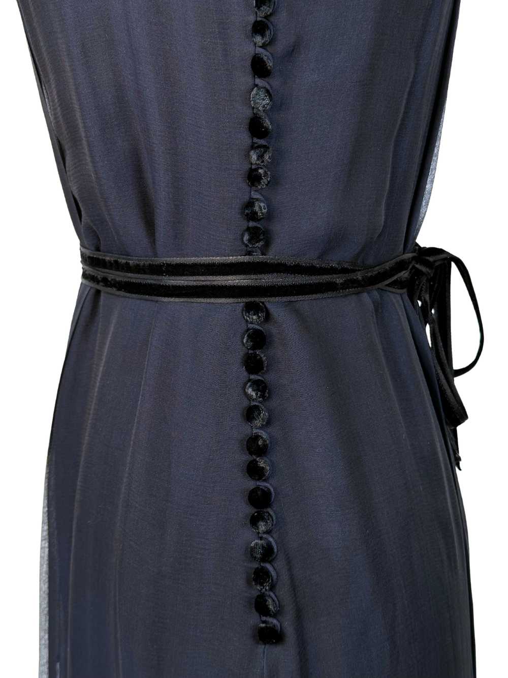Vintage J. Mendel Navy and Black Cocktail Dress -… - image 2