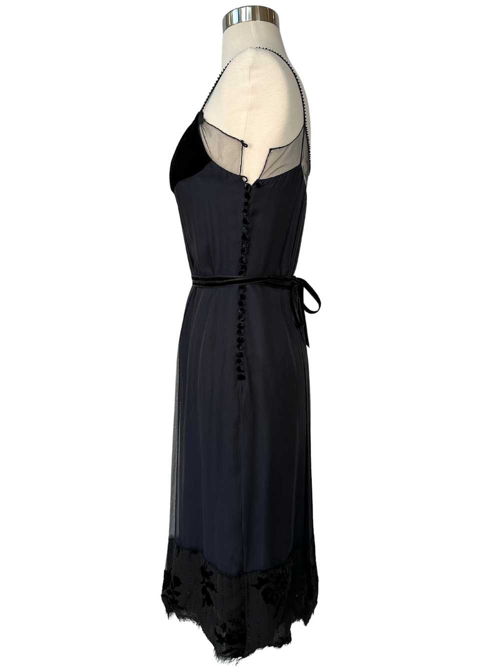 Vintage J. Mendel Navy and Black Cocktail Dress -… - image 5
