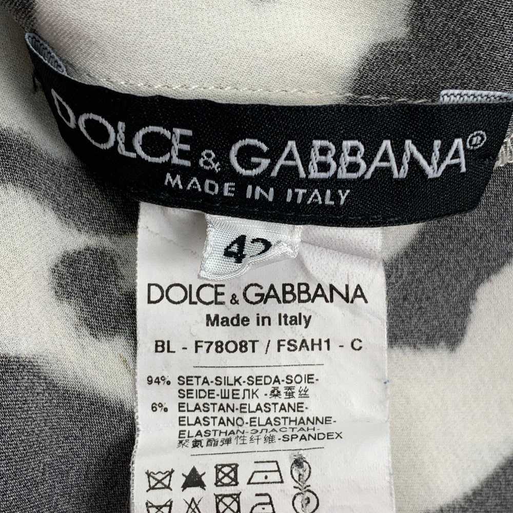 Dolce & Gabbana Black White Silk Animal Print Cas… - image 4