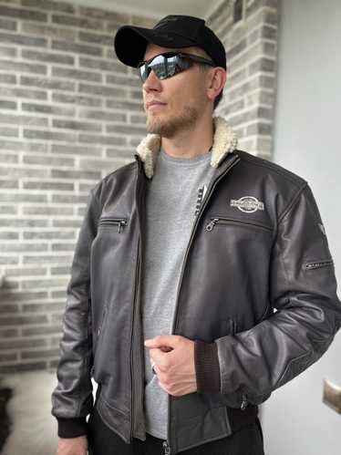 Rare × Vintage Retro Racing Leather Jacket Bonevil