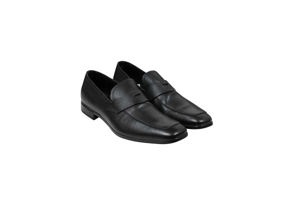 Prada Black Saffiano Leather Penny Loafers - image 1