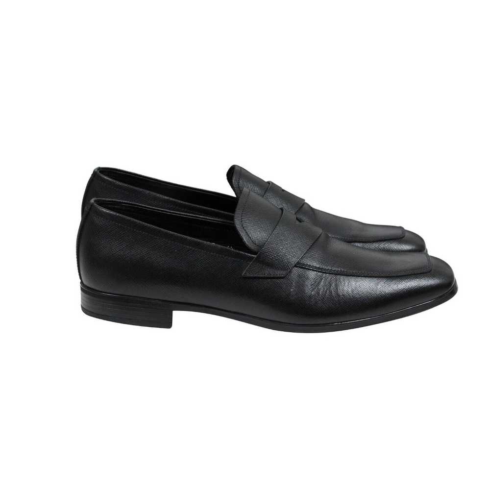 Prada Black Saffiano Leather Penny Loafers - image 8