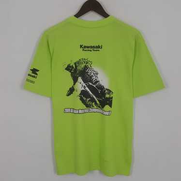 Vintage Kawasaki Moto Wear Made In USA Team store Shirt Size small Rare!