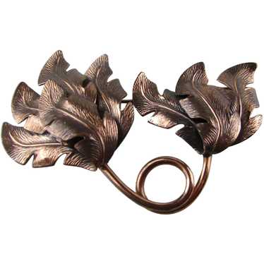 Solid Copper Acanthus Leaf Pin