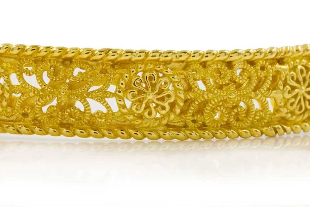 Estate 18K Gold Bangle Bracelet by Cynthia Bach - image 10