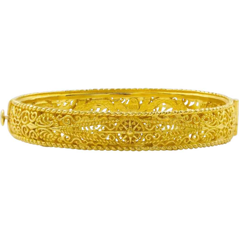 Estate 18K Gold Bangle Bracelet by Cynthia Bach - image 1