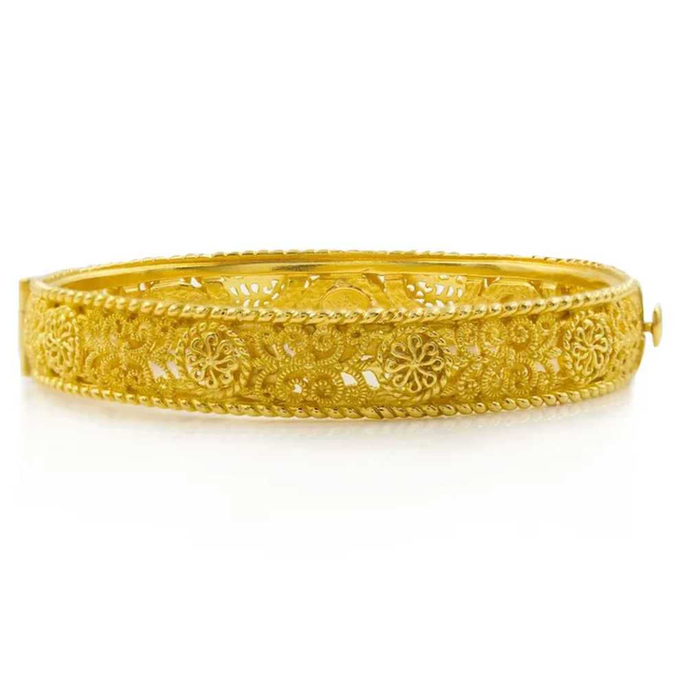 Estate 18K Gold Bangle Bracelet by Cynthia Bach - image 2