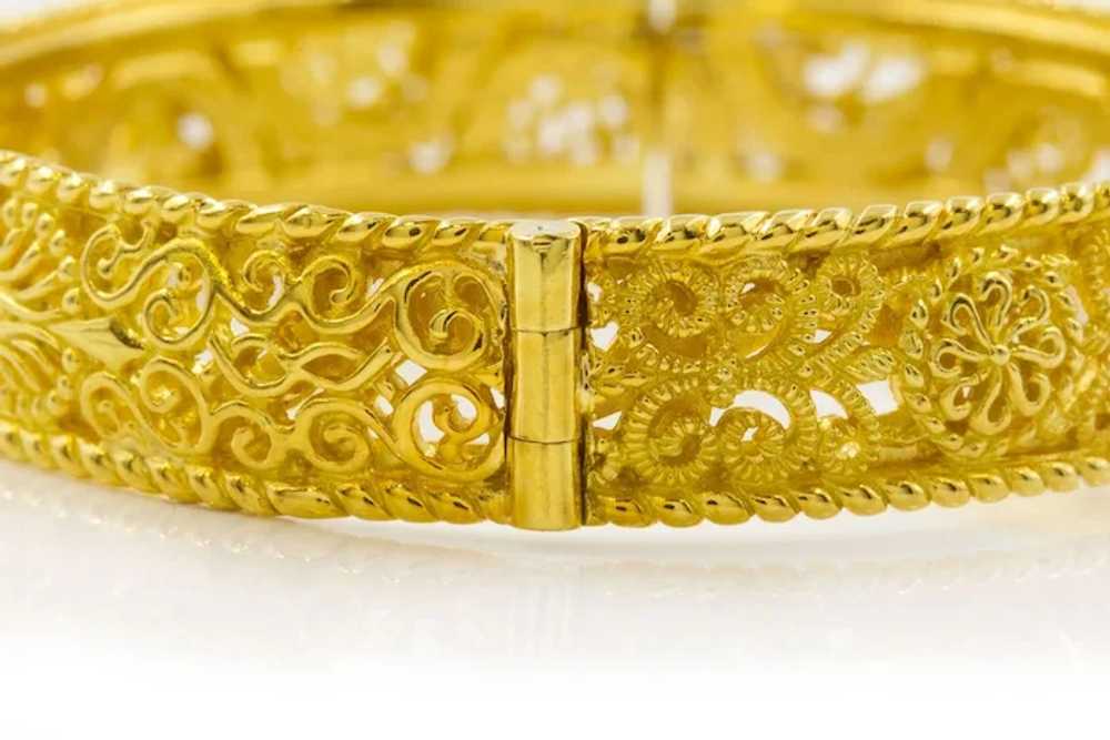 Estate 18K Gold Bangle Bracelet by Cynthia Bach - image 4