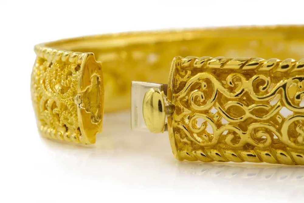 Estate 18K Gold Bangle Bracelet by Cynthia Bach - image 9