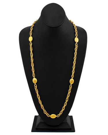 Chanel Single Chain Necklace with Oval Engraved Li