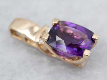 Rich Amethyst Pendant with Diamond Accents - image 1