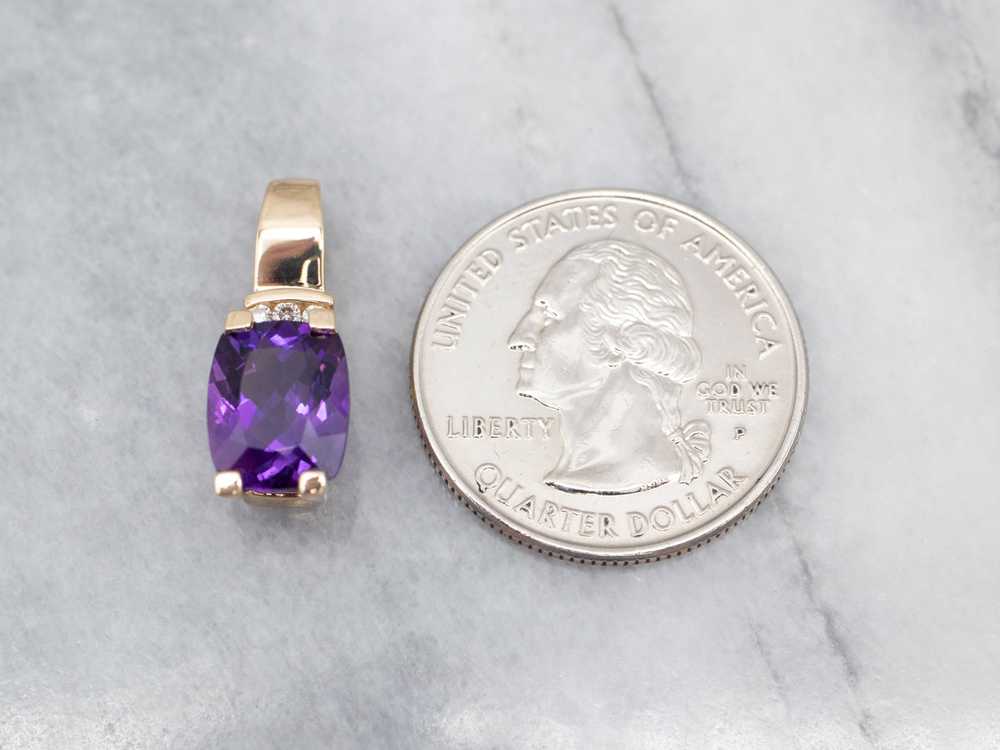 Rich Amethyst Pendant with Diamond Accents - image 2