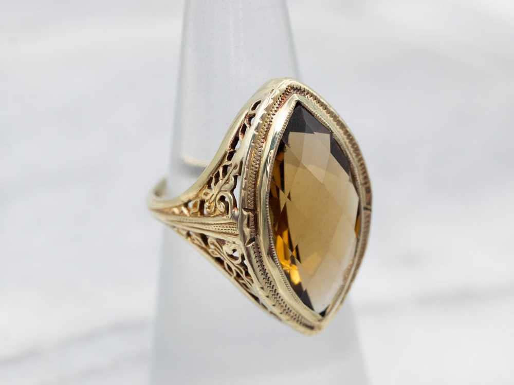 Marquise Cut Citrine Solitaire Ring - image 3
