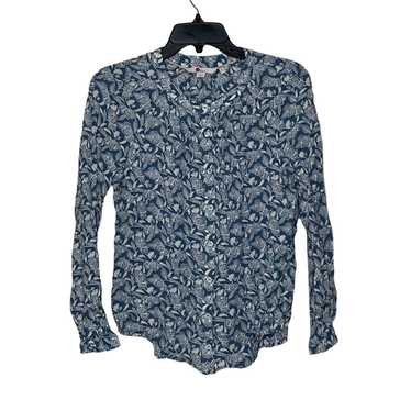 Boden Boden Shirt 2 Button Up Blue White Floral V… - image 1