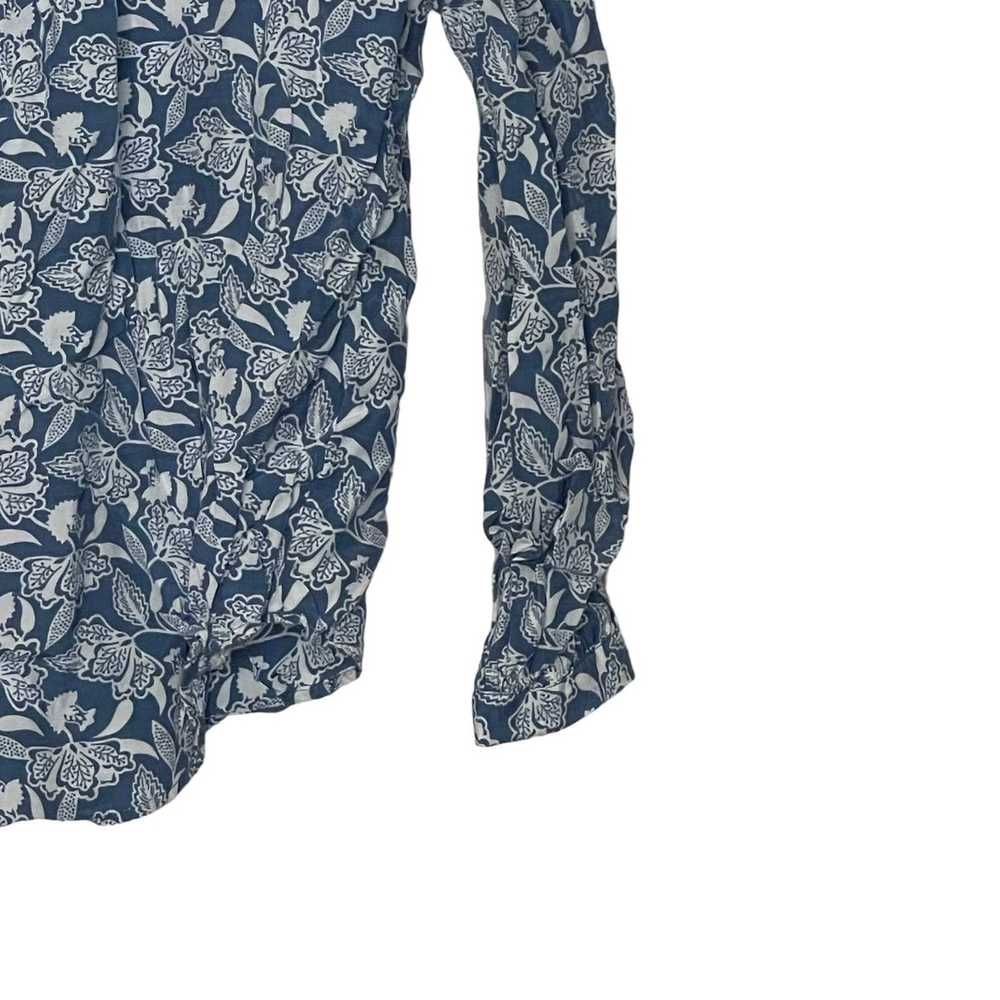 Boden Boden Shirt 2 Button Up Blue White Floral V… - image 3