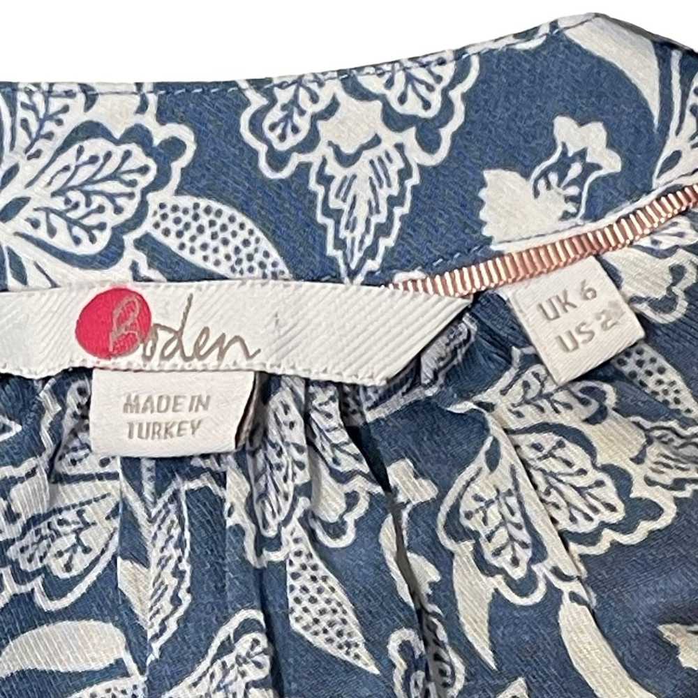 Boden Boden Shirt 2 Button Up Blue White Floral V… - image 6