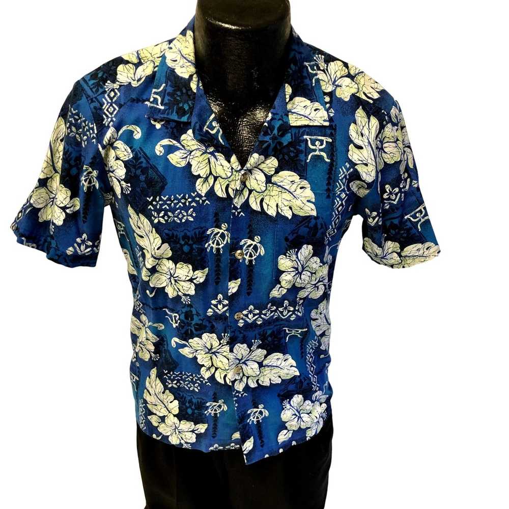 Unkwn 80's Hawaii FLORAL Savages Islands TURTLES … - image 1