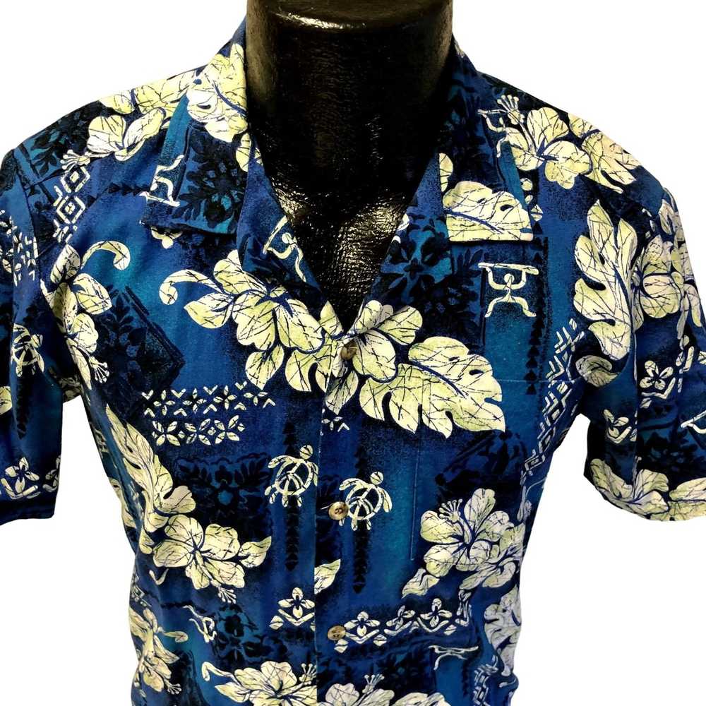 Unkwn 80's Hawaii FLORAL Savages Islands TURTLES … - image 3