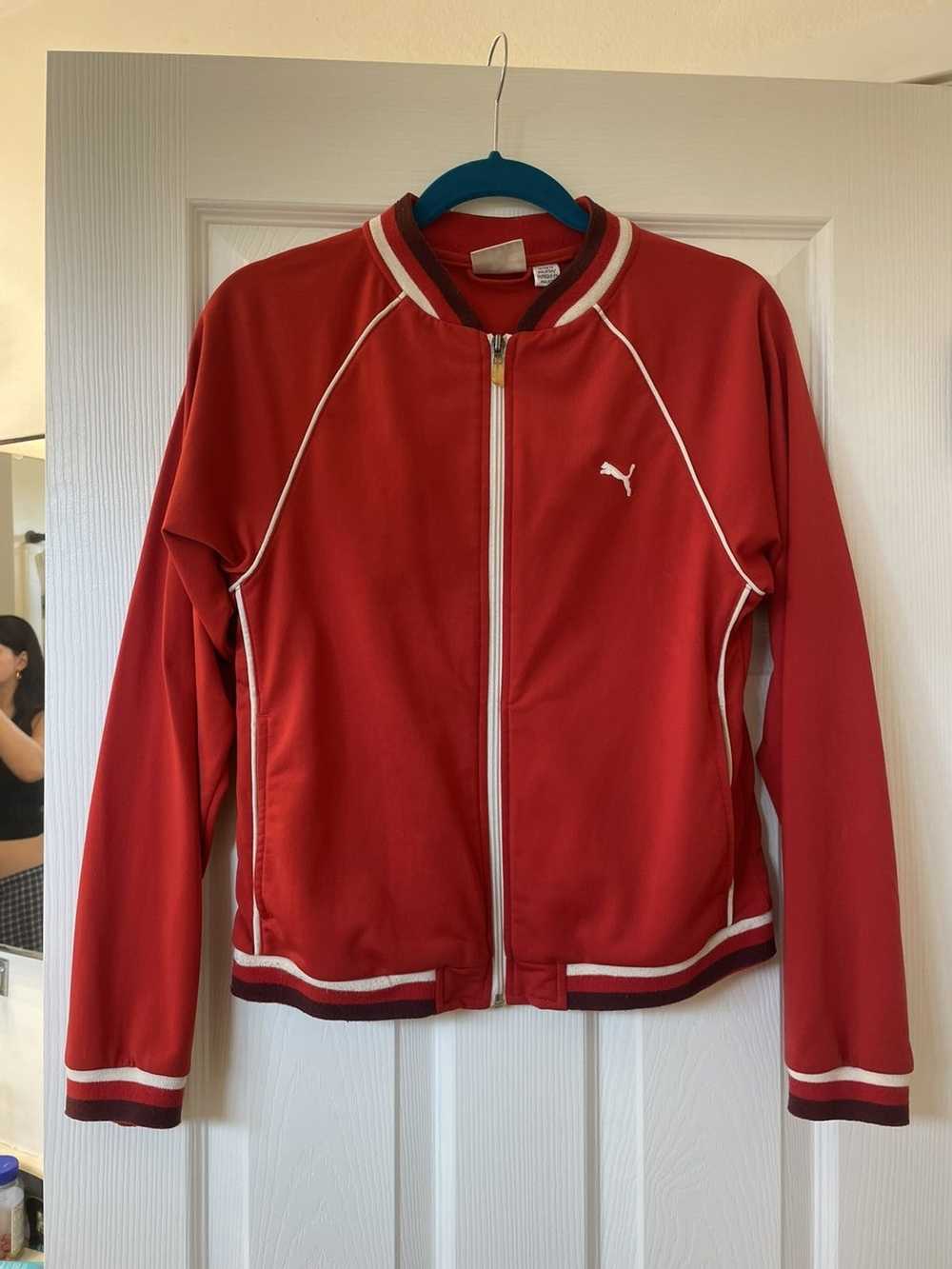 Puma × Vintage Puma Red Track Jacket Zip-up Vinta… - image 1