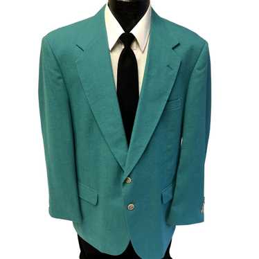 Unkwn Vtg Robert Alan TROPICAL Sport Coat TURQUOIS