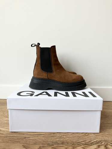 Ganni GANNI suede chunky-sole chelsea boots