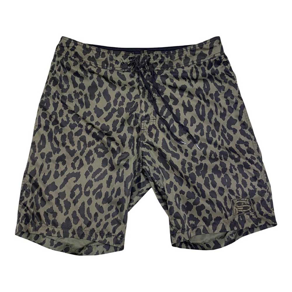 Stussy Stussy Leopard S Logo Swim Trunks Shorts - image 1