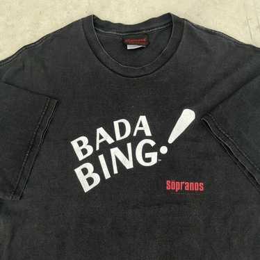 Vintage T-shirt Y2k Bada Bing Strip Club The Sopranos Promo HBO Show Sz XL