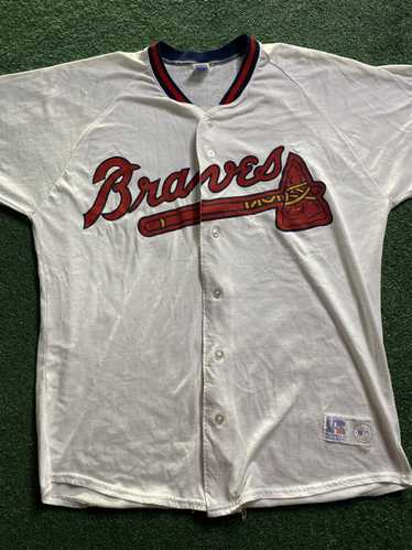 Vintage 90s Atlanta Braves Pin Stripe Baseball Jersey Majestic Mens XL USA  RARE