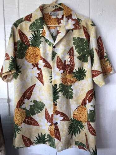 50s vintage MALIHINI アロハ　ビンテージ レア MADE IN HAWAII製 Malihini 半袖総柄アロハシャツ オレンジ