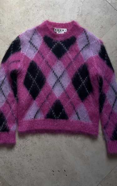 Marni Marni Argyle Pink Mohair Sweater
