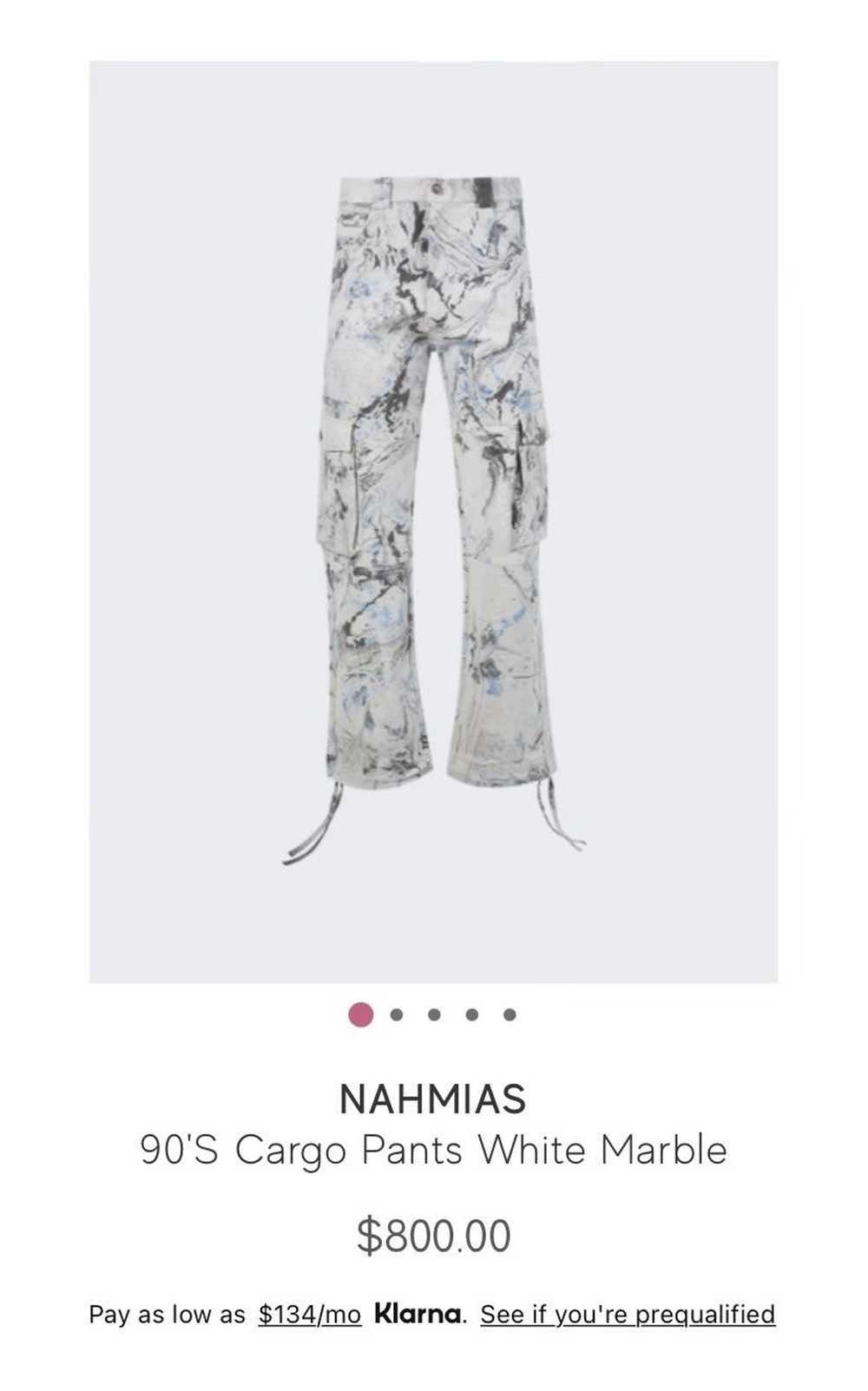 Nahmias Nahmias white marble cargo pants - image 2