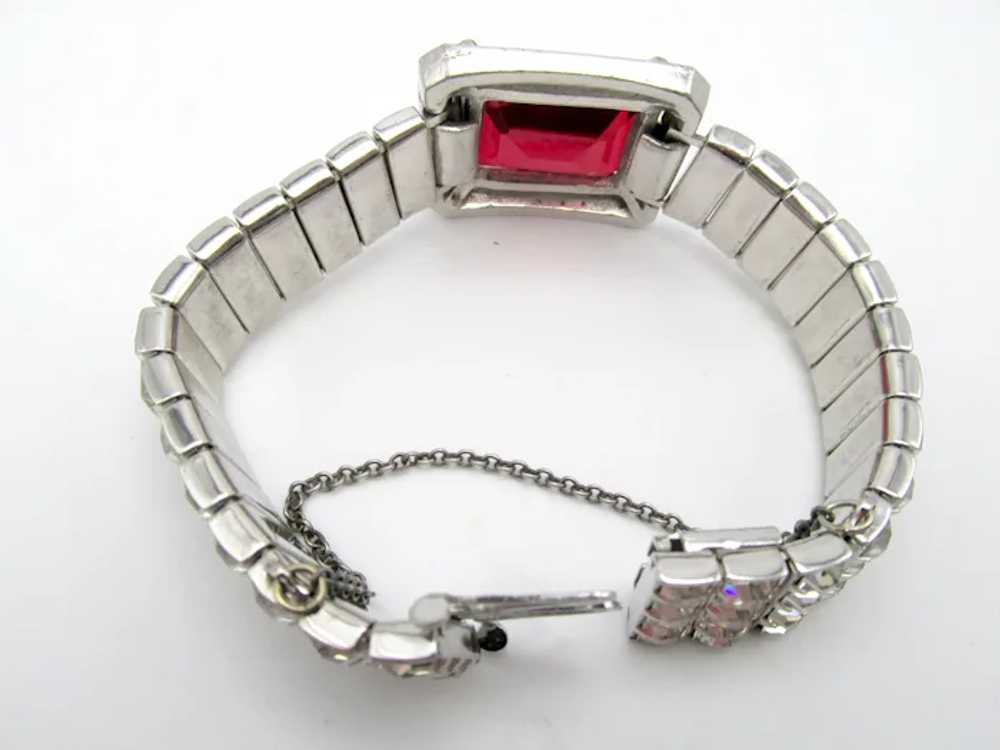 Gorgeous Art Deco Ruby Red and Crystal Rhinestone… - image 5