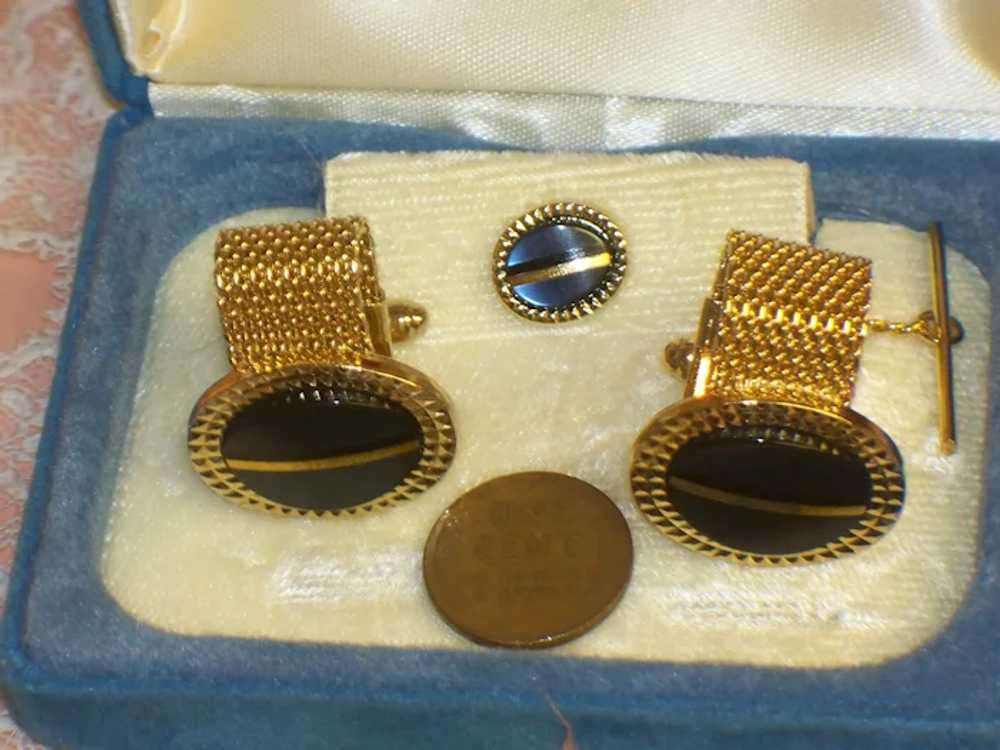 Vintage HICKOK Wrap Around Cufflinks & Tie Pin Se… - image 6