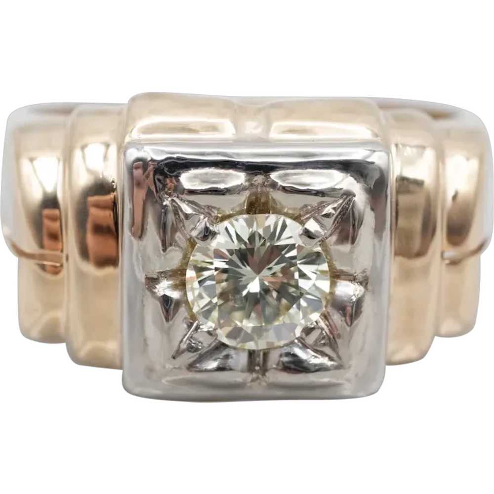 Men's European Cut Diamond Solitaire Ring - image 1