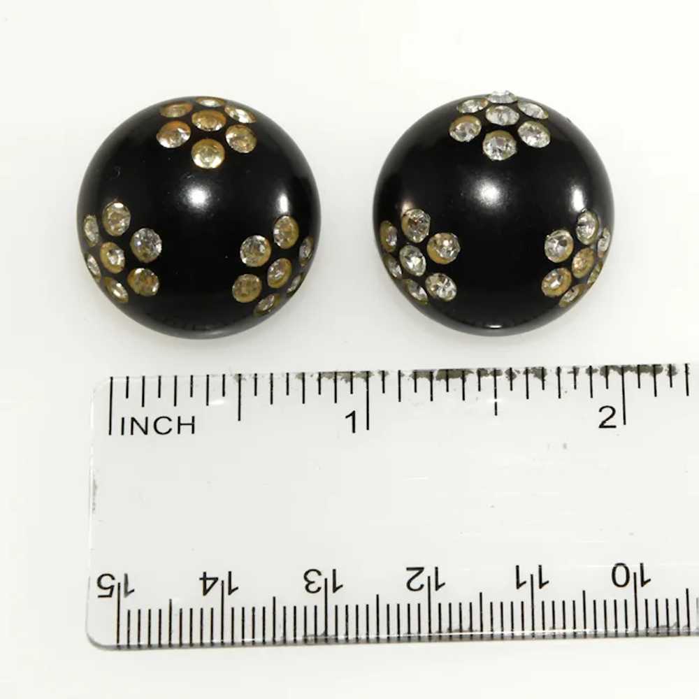 Black and Clear Rhinestone Thermoset Plastic Clip… - image 3