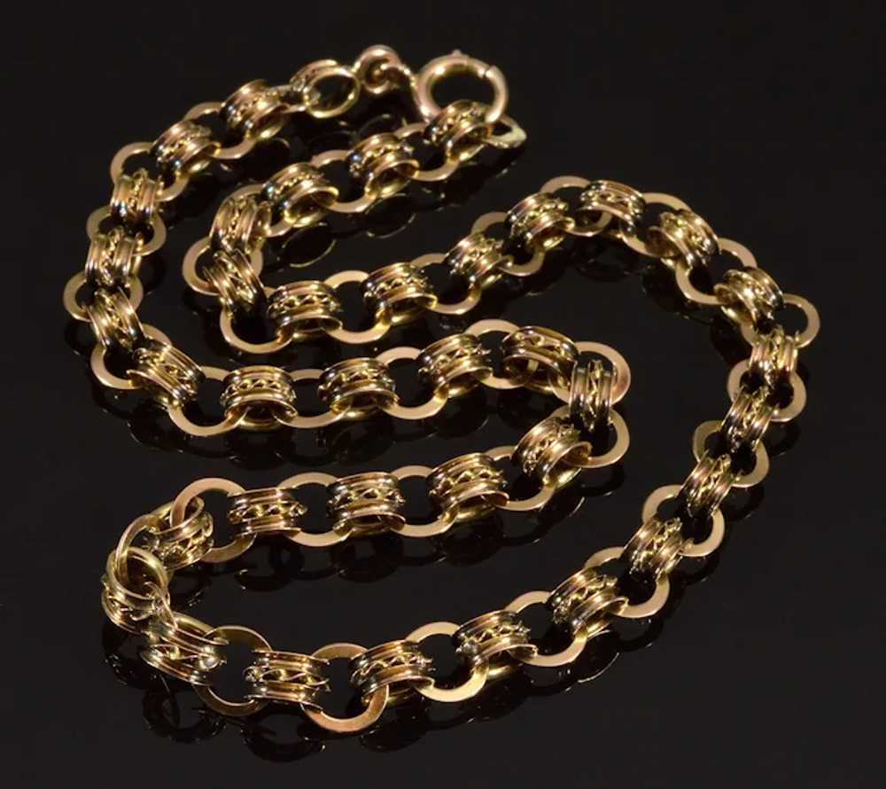 Antique Victorian 10K Gold Fancy Link Chain Neckl… - image 2